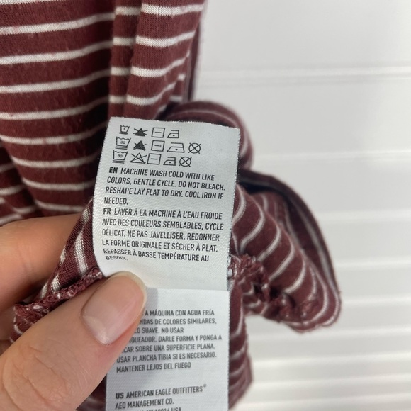 American Eagle Soft and Sexy Burgundy and White Rib Tube Tank Top M Girl Juniors - Picture 3 of 7